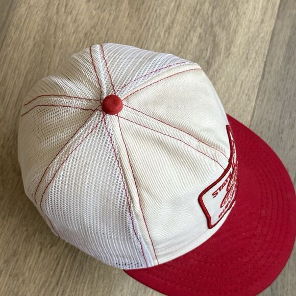 Vintage State Farm Cap Hat Mesh Trucker Red White USA Challenger Caps Advert - Picture 6 of 11